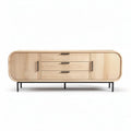 Houten tv-meubel met drie lades en een open compartiment 150 x 40 x 50cm