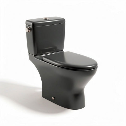 Zwart toilet met hoge spoelcapaciteit van keramiek 70 x 40 x 80cm