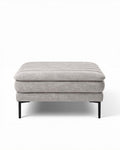 hocker van stof in lichtgrijs met afmetingen 80 x 80 x 35cm